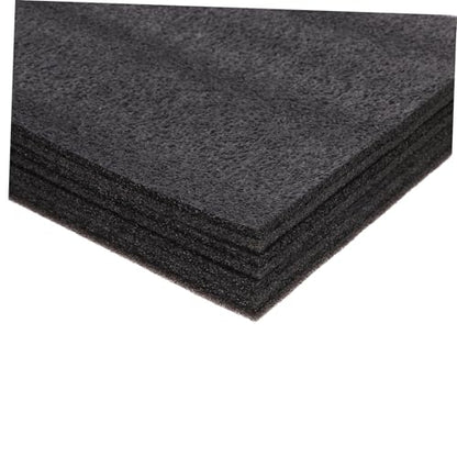 4 Pcs Black Polyethylene Foam Sheets 11.8x11.8x0.4 Inch Cuttable Packing Foam Inserts for Toolbox Drawers, Cushioning Protection, and Storage Organization