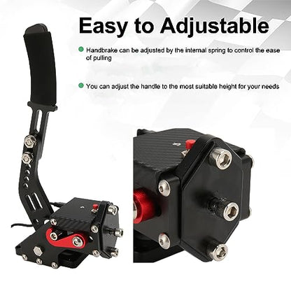 GOWENIC USB Handbrake, Sim Racing Game Hand Brake 64 Bit 2 in 1 Handbrake for ONE, Series S X PC with G920, for, iRacing Setup Use (Black) - color: Black