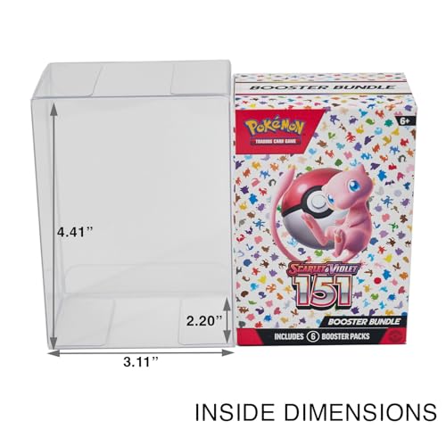 Protector Case for 151 Booster Bundle Box - UV and Scratch-Resistant, Stackable Ultra Clear .50mm Thick Display (5 Pack)