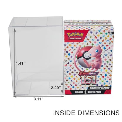 Protector Case for 151 Booster Bundle Box - UV and Scratch-Resistant, Stackable Ultra Clear .50mm Thick Display (5 Pack)