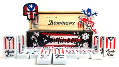 Puerto Rico Dominoes Adult Set Gifts Double six Puerto Rican Domino Set Boricua Style Comes with PR Flag