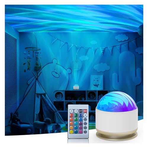 HUMIIEYE Northern Lights Projector, 16 Light Color Aurora Night Light Projector for Bedroom, Remote Galaxy Light Projector, Dimmable Mood Lighting with Memory Function for Playroom Kids Teen Girl Gift - color: Multicolor