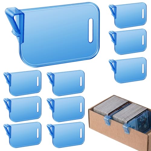 Chunful 10 Pcs Card Box Dividers, PP Trading Card Dividers Clip Storage Separator Clips the Cardboard Side Wall for Sports Baseball Cards Organizer for Collector (Blue) - color: Blue