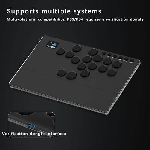 NLOFIN Leverless Arcade Stick 16Keys All-Button Leverless Controller(Black) | Custom RGB Arcade Fighting Stick,for PS4/PS5/PC/Switch/Steam, Aluminum Controller,Supports Hot-Swap&SOCD - color: Black