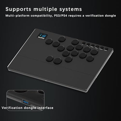 NLOFIN Leverless Arcade Stick 16Keys All-Button Leverless Controller(Black) | Custom RGB Arcade Fighting Stick,for PS4/PS5/PC/Switch/Steam, Aluminum Controller,Supports Hot-Swap&SOCD - color: Black