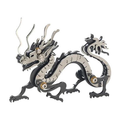 Zodiac Dragon 3D Metal Jigsaw Puzzle, Black, 51 Pieces | Stainless Steel, DIY Handmade Model Kit, Building Blocks Assembly, Adult Gift - color: Zodiac Dragon Black