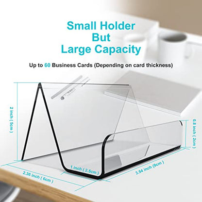 Boloyo Acrylic Business Card Holder for Desk , 6PC Business Card Display Stand Desktop Name Card Organizer Capacity 60 Cards - style: 6PC