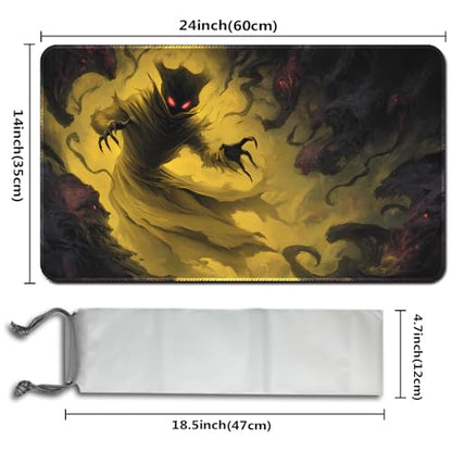 MTG Playmats(Stitched) 14x24in Compatible for OCG CCG RPG TCG Playmats with Card Zones Storage Bag (Devourer Night-No Zone) - color: Devourer Night-no Zone