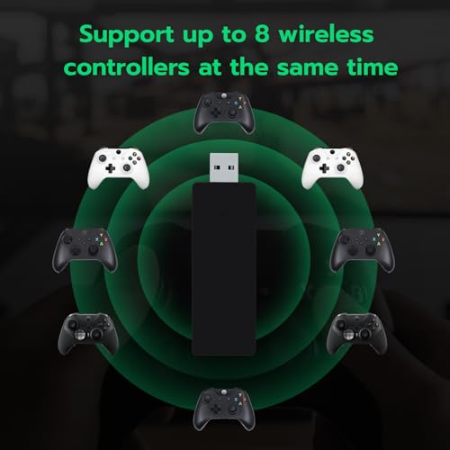 Mcbazel Wireless Adapter for Xbox Controller, Wireless Gaming Adapter for Xbox One, One X/S, Elite 2, Series X/S, Xbox Controller, Compatible with PC, Windows 11/10/8/8.1/7 (USB 2.0/3.0)