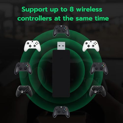 Mcbazel Wireless Adapter for Xbox Controller, Wireless Gaming Adapter for Xbox One, One X/S, Elite 2, Series X/S, Xbox Controller, Compatible with PC, Windows 11/10/8/8.1/7 (USB 2.0/3.0)