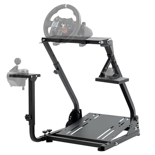 Mokapit Racing Wheel Stand Fit for Logitech/Thrustmaster/PXN G25 G27 G29 G920 T300RS T500RS Foldable Adjustable Steering Wheel Stand without Steering Wheel Pedal Handbrake