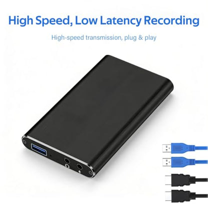 4K Ultra HD Video Capture Card, 1080P 60FPS USB 3.0 Game Recorder for Streaming, Gaming & Video Meetings, Plug & Play, Ultra-Low Latency