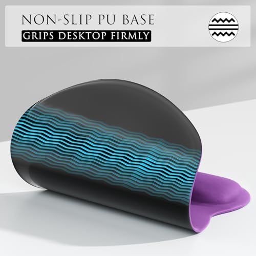 MROCO Ergonomic Mouse Pad with Gel Wrist Rest, 9.4 x 8.1 in, Violet Purple | Ergonomic Shape Design, Multiple Pattern Options, Gel Wrist Comfort, Smooth Lycra Surface, Non-Slip PU Base - color: Violet Purple