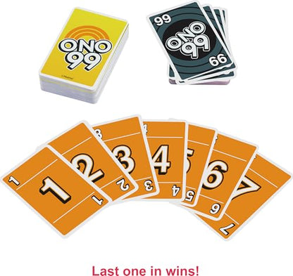 Mattel Games ONO 99 Card Game from the Makers of UNO for Kids, Adults & Families, Add Numbers & Don't Go Over 99