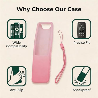 2 Pack Protective Silicone Remote Case Cover Compatible with Samsung Smart TV Remote BN59 Series, Anti-Slip Shockproof Sleeve Skin (Glow Pink) - color: Glow Pink