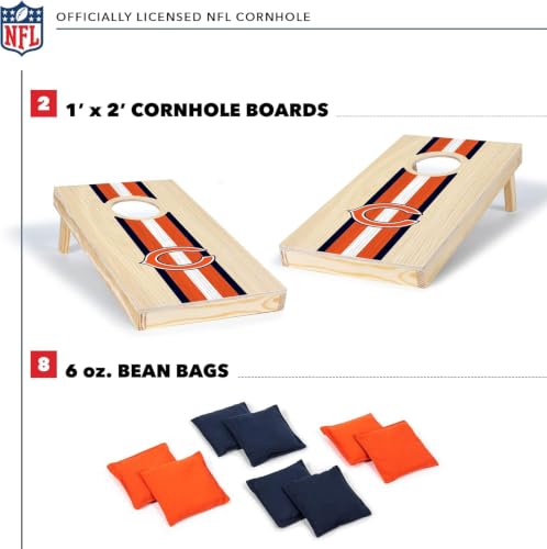 NFL Football Portable Cornhole Set, 2 Boards & 8 Bean Bags | Officially Licensed Product, Solid Wood, Direct Print HD Graphics, Mesh Carry Bag, Yard Games, Outdoor Game, Bean Bag Toss