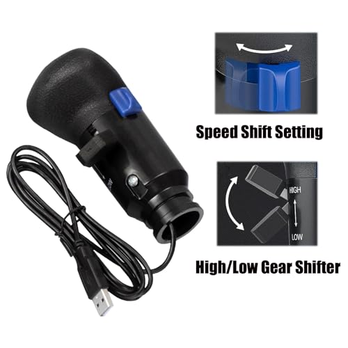 RQG Fits Logitech Shifter, USB Gearshift Knob Fits Logitech G29, G27, G25, G920, ETS2 ATS Shifter, High/Low Gear 18 Speed Truck Simulator PC Win only for Sim Racing Games