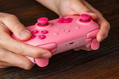 8BitDo Ultimate 2C Bluetooth Controller for Switch/Switch 2, Wireless Controller with 6-Axis Motion Control, Rumble Vibration, Refined D-Pad and Bumpers, and Hall Effect Joysticks (Pink) - color: Pink, style: Ultimate 2C