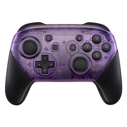 eXtremeRate Clear Atomic Purple Faceplate and Backplate for Nintendo Switch Pro Controller, DIY Replacement Shell Housing Case for Nintendo Switch Pro - Controller NOT Included - color: Clear Atomic Purple