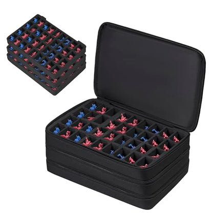 Miniature Storage Carrying Figure Bag -108 Slot Figurine Minature Carrying Case Compatible with D&D and More(Bag Only) (Black) - color: Black