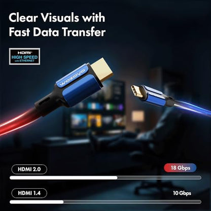 Type-C to HDMI 2.0 Cable 4K@60Hz Ultra HD, 6.6 Feet,18Gbps High-Speed Transfer, Pure Copper & 24K Gold-Plated Male to Male Connectors, Compatible with TV, Laptop, Type-C Smartphone, Projector