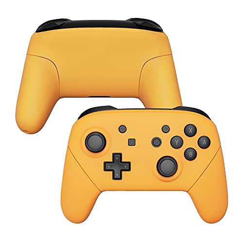 eXtremeRate Caution Yellow Faceplate Backplate Handles for Nintendo Switch Pro Controller, Soft Touch DIY Replacement Grip Housing Shell Cover for Nintendo Switch Pro - Controller NOT Included - color: Caution Yellow