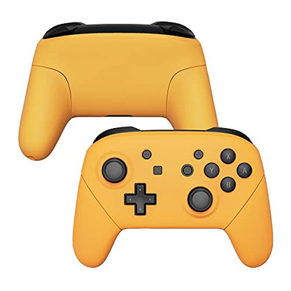 eXtremeRate Caution Yellow Faceplate Backplate Handles for Nintendo Switch Pro Controller, Soft Touch DIY Replacement Grip Housing Shell Cover for Nintendo Switch Pro - Controller NOT Included - color: Caution Yellow