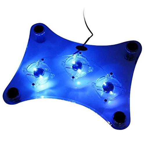 ThreeH USB Fan Laptop Cooling Pad with 3 Fans & Blue LED Lights | For Laptop PS3 / PS4 / PS Slim