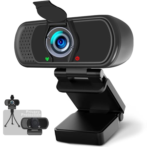 1080P Webcam with Microphone,Web Camera for Desktop Computer Laptop | Wide Angle Webcam With Tripod/Privacy Cover,110°FOV,Plug and Play USB Camera for PC Laptop Mac Zoom Conference Game Streaming - color: 1080P webcam