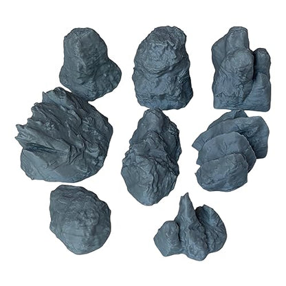 Tofer's Miniatures Set of 8 Rock Formation Stone Boulder Bundle, Terrain Scenery for Tabletop 28mm Miniatures Wargame, 3D Printed and Paintable Produced
