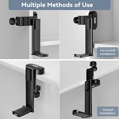 KDD Rotatable Headphone Hanger - Under Desk Clamp Controller Stand Replaceable Cup Holder - Compatible with Universal Headset, Controller, Cup(Black)