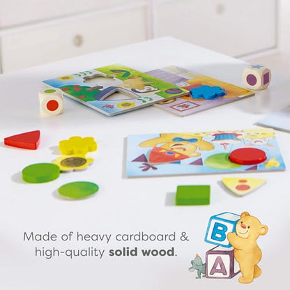 HABA My Very First Games – Teddy’s Colors & Shapes Educational Games & Toddler Activities with Wooden Pieces for Learning Colors, Shapes & Turn-Taking