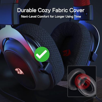 Redragon H510 PRO 3-Mode RGB Gaming Headset - 7.1 Surround Sound - 53MM Audio Drivers in Memory Foam Ear Pads w/Durable Fabric Cover- Multi Platforms Headphone - USB Powered for PC/PS4/NS - color: Black Wireless H510 PRO
