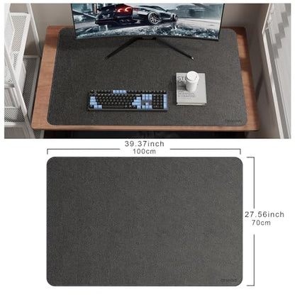 CENNBIE 39.4" x 27.5" Leather Desk Mat,Computer Mouse Pad XXL (Black) | Premium Stitched Edges Resist Wear. Waterproof, Non-Slip & Easy To Clean. Protects Desk From Scratches. For Office & Home. - color: Black, size: 39.4" x 27.5"