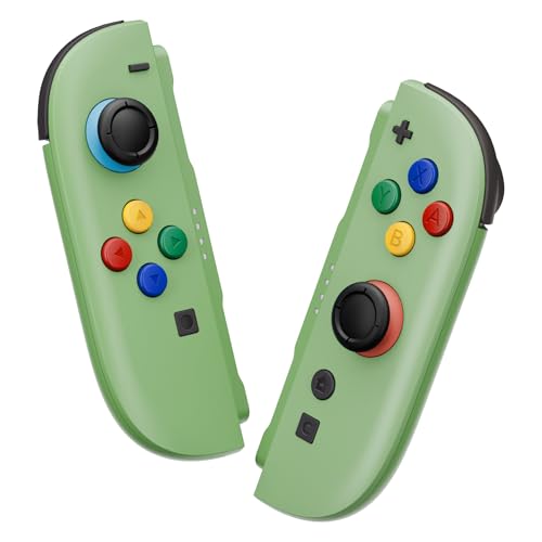 eXtremeRate DIY Replacement Shell Buttons for Joycon 2, Custom Full Set Housing Case + Decorative Strips + Middle Bracket + Buttons for Nintendo Switch 2 Controller - Deluxe Version - Matcha Green - color: Matcha Green