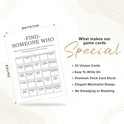 Find Someone Who Bingo Cards, 25 Unique Sheets, Team Building Games for Work, Icebreaker Fun, Engaging Office Games, Team Building Activity for Employees and Groups