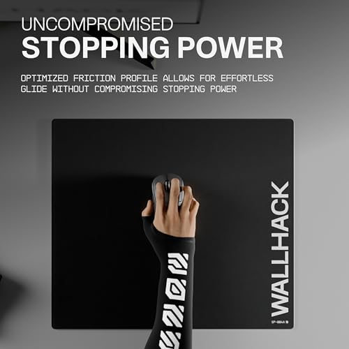 Wallhack SP-004A Glass Gaming Mouse Pad, Medium 15.4x17.7 in, Black | Tempered Glass Mousepad For FPS & Esports, Compact Precision Surface With Smooth Tracking & Non-Slip 60A Silicone Base - color: SP-004A Compact | Black