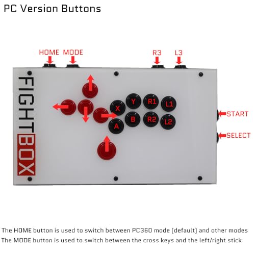 FightBox F4-PC All Button Leverless Arcade Fight Stick Game Controller Compatible With PC/PS3/Switch