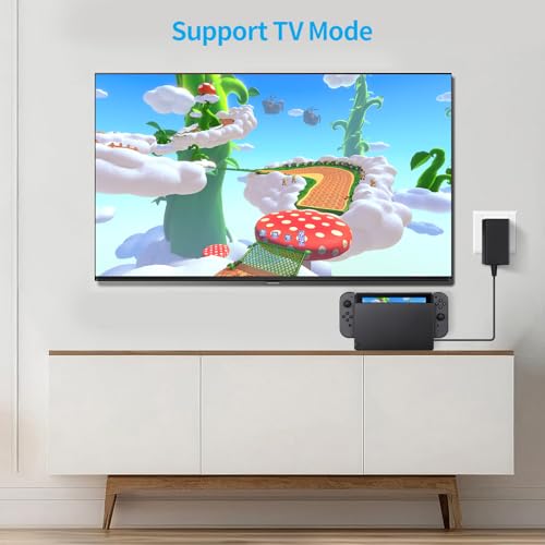 Switch Charger - Charge in Full Less Than 2H - 15V 2.6A USB C Power Adapter Fast Charging with Upgraded IC Module, 5FT Cable Cord - Compatible with Switch Lite, OLED, Steam Deck - Support TV Mode