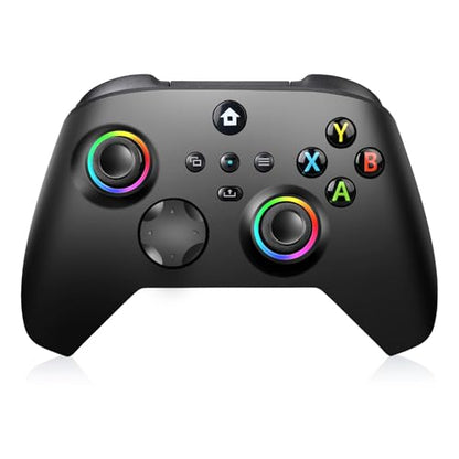 vaomon Wireless Controller Compatible With Xbox One, Xbox Series X/S, Xbox One X/S, PC, With RGB LED Light, Mappable Buttons, 3.5mm Headphone Jack, With 2.4GHZ Wireless Adapter Gamepad Dark Black