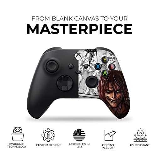 Attackk On Titan Custom X-box Controller Wireless compatible with X-box One/X-box Series X/S by DreamController | Proudly Customized in USA with Permanent HYDRO-DIP Printing(NOT JUST A SKIN) (MODDED) - color: Attack On Titan, size: Modded - Front Print On