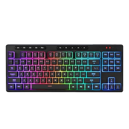 Redragon K516 PRO Shiva TKL RGB Wireless Membrane Gaming Keyboard, 87 Keys Mechanical-Feel Keyboard w/Smooth Linear Switch, On-Board Macro & Multimedia Keys, 16.8M RGB Backlit, Software Supported - size: 87 Keys Pro