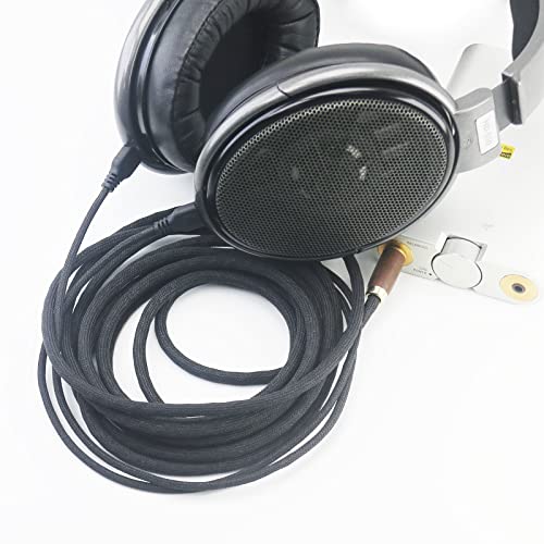 NewFantasia 4.4mm Balanced Cable Replacement Cable Compatible with Sennheiser HD600 HD650 HD580 HD660S HD58X HD660S2 HD6XX Headphone 7N OCC Copper Silver Plated Cord Walnut Wood Shell