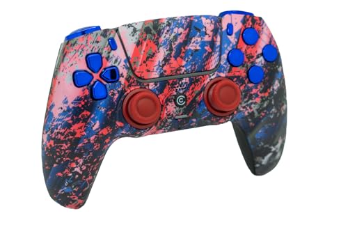 Custom Controllerzz Custom Wireless Controller Compatible with PS5 - Multiple Designs Available (Glacier Burn & Blue Chrome) - color: Glacier Burn & Blue Chrome