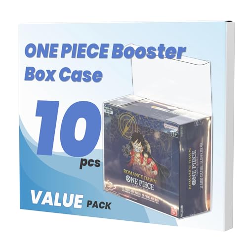PET OPCG Booster Protectors for One Piece Card Game (10 Pack) - 0.50mm Thick Clear ONE PIECE TCG Booster Display Box - Suits OP01/OP03/OP04/OP05/OP06 Protector Case