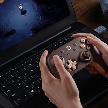 8Bitdo Ultimate 2C Wireless Controller for Windows PC & Android (Brownie) | 1000Hz Polling Rate, Hall Effect Joysticks & Hall Triggers, Remappable L4/R4 Bumpers - color: Brownie