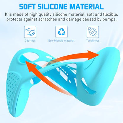 RHOTALL Silicone Cover Skin for Nintendo Switch 2 Pro Controller, Ergonomic Soft Anti-Slip Controller Grip Protector, Comfortable Case Design - Blue - color: blue