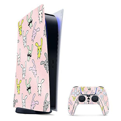 MIGHTY SKINS Glossy Glitter Skin Compatible with PS5 / PlayStation 5 Digital Edition Bundle - Bunny Bunches | Protective High-Gloss Glitter Finish | Easy to Apply & Change Style | Made in The USA - color: Bunny Bunches, size: PlayStation 5 Digital Edition