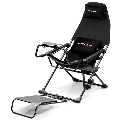 GTPLAYER Sim Racing Cockpit Foldable & Adjustable for High Performance Sim Racing Compact & Flexible Supports All Steering Wheels & Pedals for PC and Console Actifit Edition, Dark - color: Dark