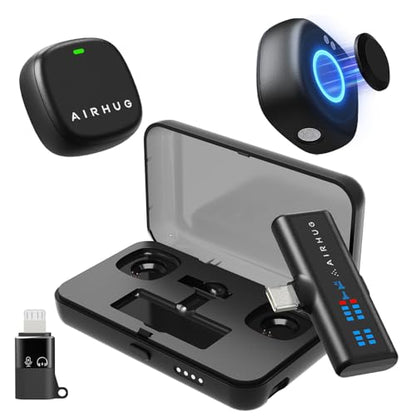 Wireless Lavalier Microphone for iPhone/Android/PC | 60H Battery, 48KHz 24Bit, Plug-Play Lightning/USB-C, 3 Recording Modes, AI Noise Cancellation - size: Mic 2 (2 TX + 1 RX + Charging Case)